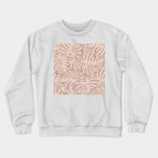 Seamless Leaves Draw Background Fashion Print Crewneck Sweatshirt